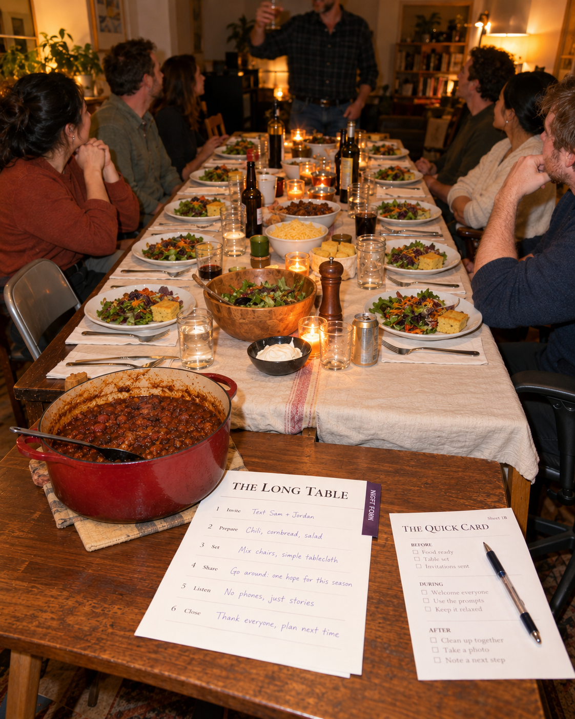 The Long Table printable night preview